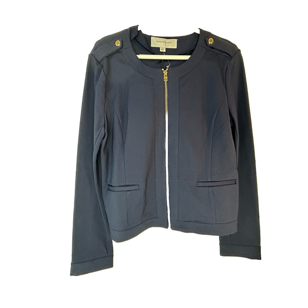 NWT Andrew Marc Ladies' Full Zip Fleece Jacket Dark Blue Large